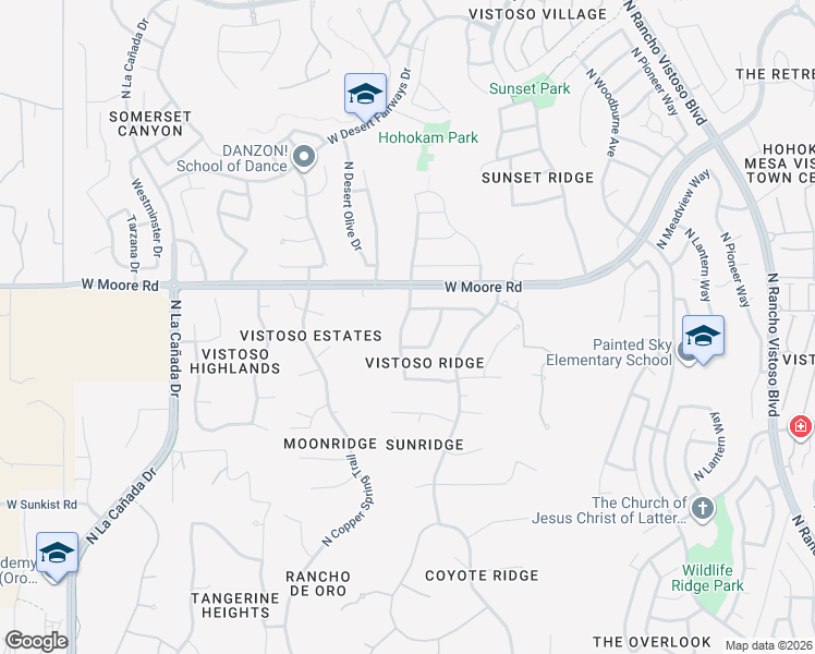 map of restaurants, bars, coffee shops, grocery stores, and more near 12747 North Morgan Ranch Road in Oro Valley
