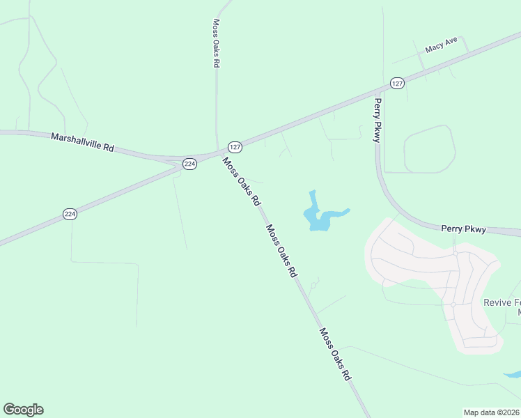 map of restaurants, bars, coffee shops, grocery stores, and more near Moss Oaks Road in Perry