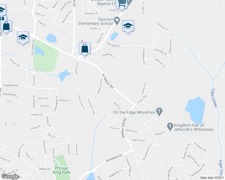 map of restaurants, bars, coffee shops, grocery stores, and more near 5102 Saint Marys Road in Columbus