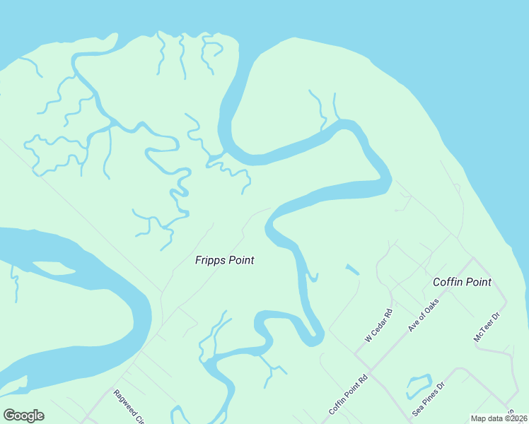 map of restaurants, bars, coffee shops, grocery stores, and more near 360 Fripp Point Road in Saint Helena Island