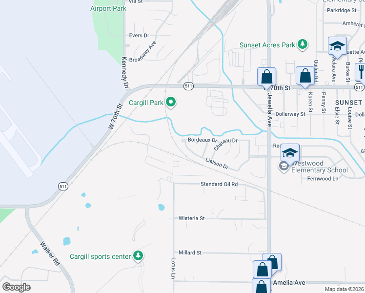 map of restaurants, bars, coffee shops, grocery stores, and more near 4018 Bordeaux Court in Shreveport