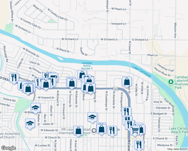 map of restaurants, bars, coffee shops, grocery stores, and more near 702 Elma Drive in Carlsbad