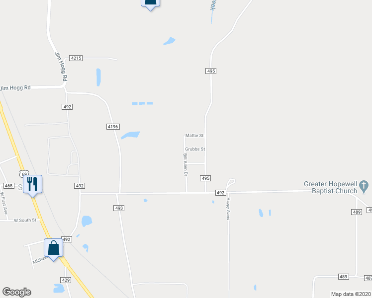 map of restaurants, bars, coffee shops, grocery stores, and more near 11301 Grubbs Street in Tyler