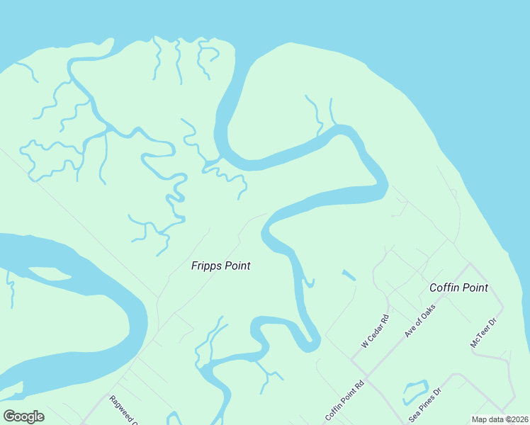map of restaurants, bars, coffee shops, grocery stores, and more near 360 Fripp Point Road in Saint Helena Island