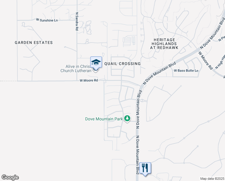 map of restaurants, bars, coffee shops, grocery stores, and more near 5568 West Peaceful Dove Place in Marana