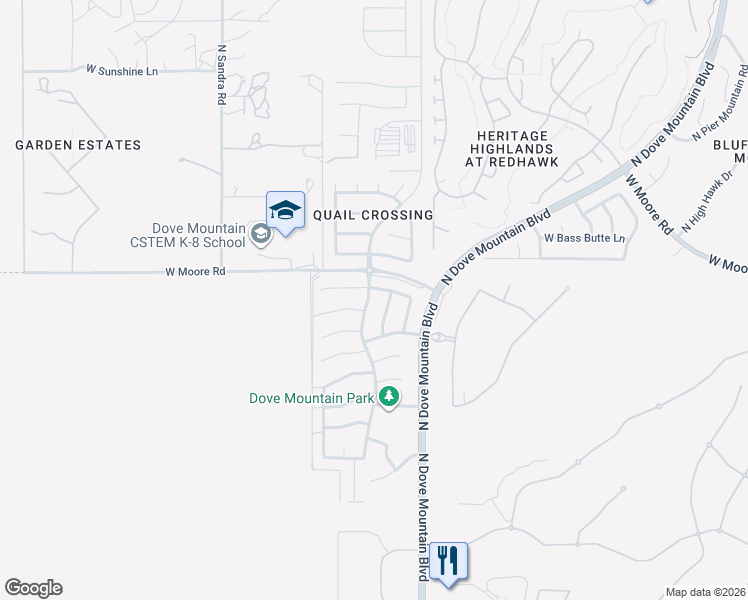map of restaurants, bars, coffee shops, grocery stores, and more near 5541 West Sunset Vista Place in Marana