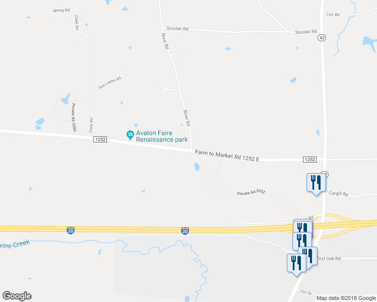 map of restaurants, bars, coffee shops, grocery stores, and more near 850 Farm-to-Market 1252 West in Kilgore