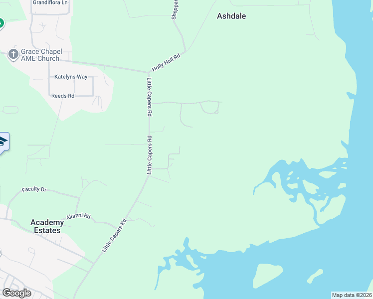 map of restaurants, bars, coffee shops, grocery stores, and more near 226 Little Capers Road in Beaufort
