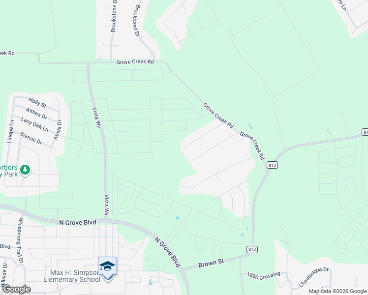 map of restaurants, bars, coffee shops, grocery stores, and more near 299 Barbara Way in Waxahachie