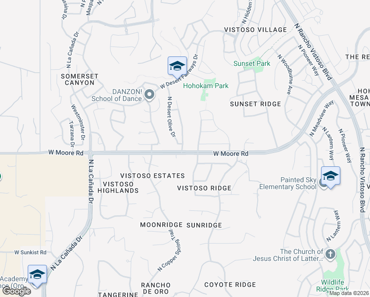 map of restaurants, bars, coffee shops, grocery stores, and more near 12822 North Yellow Orchid Drive in Oro Valley