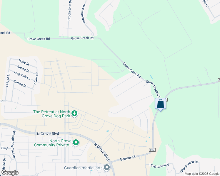 map of restaurants, bars, coffee shops, grocery stores, and more near 126 Barbara Way in Waxahachie