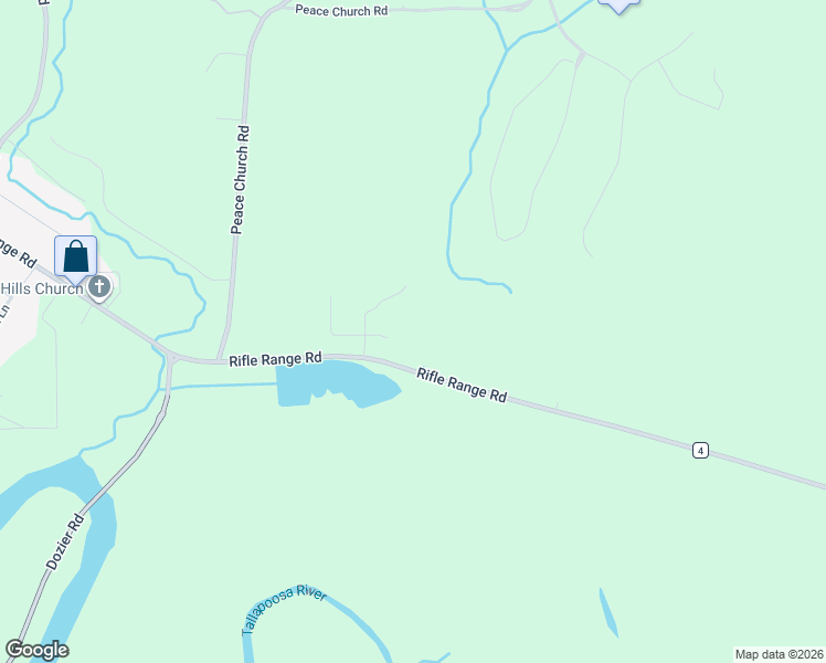 map of restaurants, bars, coffee shops, grocery stores, and more near 245 Mountain View Road in Wetumpka