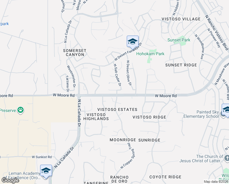 map of restaurants, bars, coffee shops, grocery stores, and more near 996 West Leatherleaf Drive in Oro Valley