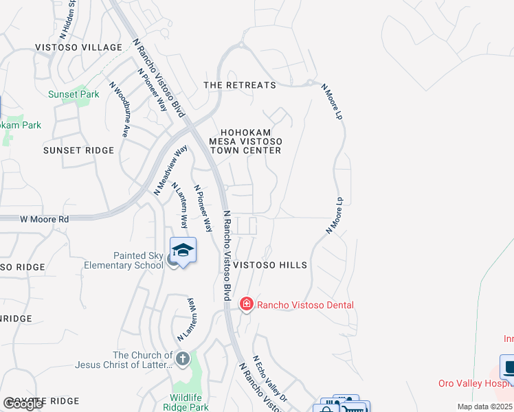 map of restaurants, bars, coffee shops, grocery stores, and more near 12828 North Camino Vieja Rancheria in Oro Valley