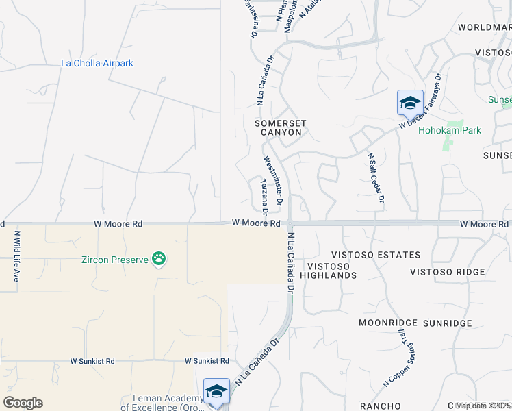 map of restaurants, bars, coffee shops, grocery stores, and more near 12842 Tarzana Drive in Oro Valley