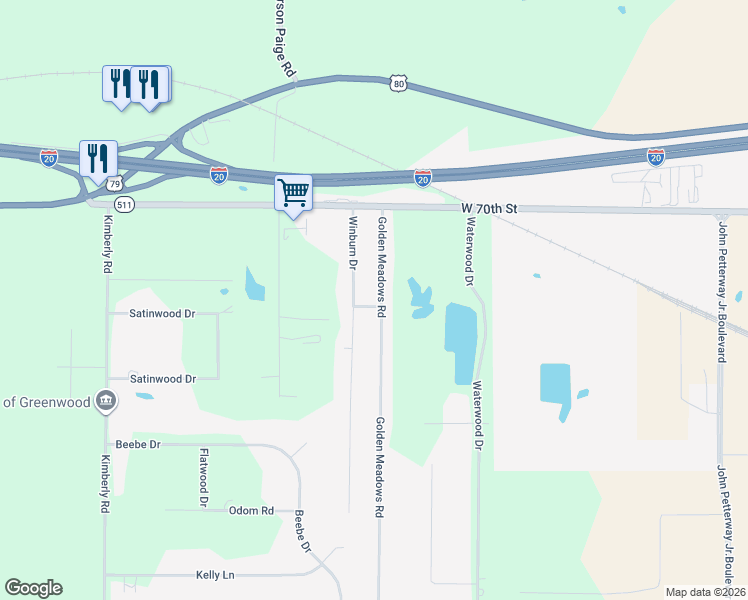 map of restaurants, bars, coffee shops, grocery stores, and more near 8157-8189 Sadie St in Greenwood