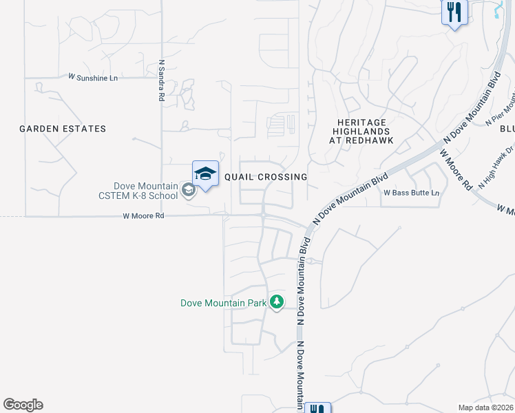 map of restaurants, bars, coffee shops, grocery stores, and more near 5521 West Cochie Springs Street in Marana