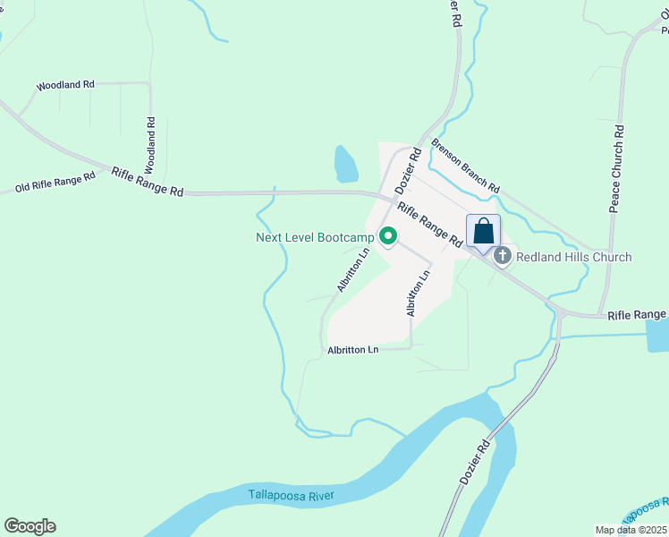 map of restaurants, bars, coffee shops, grocery stores, and more near 146 Albritton Lane in Wetumpka