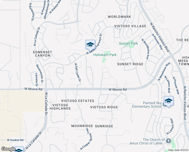 map of restaurants, bars, coffee shops, grocery stores, and more near 12931 North Yellow Orchid Drive in Oro Valley