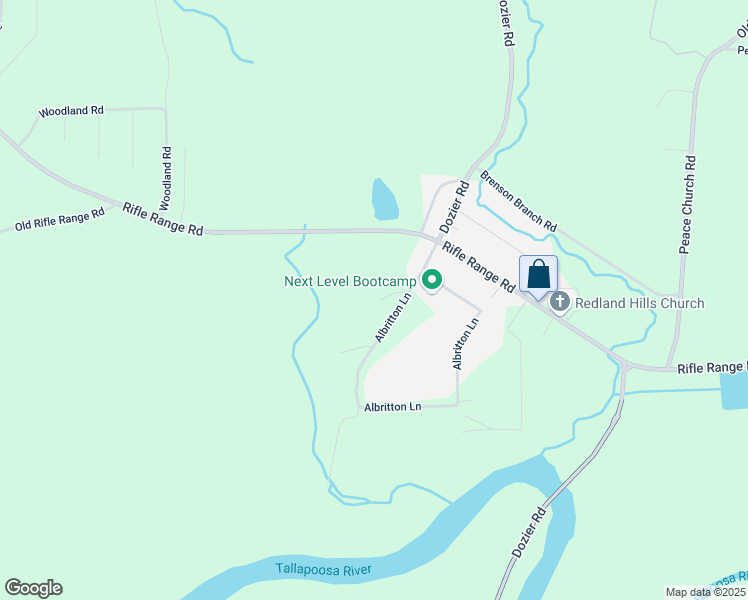 map of restaurants, bars, coffee shops, grocery stores, and more near 146 Albritton Lane in Wetumpka