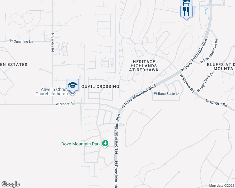 map of restaurants, bars, coffee shops, grocery stores, and more near 5361 Lace Cactus Place in Marana