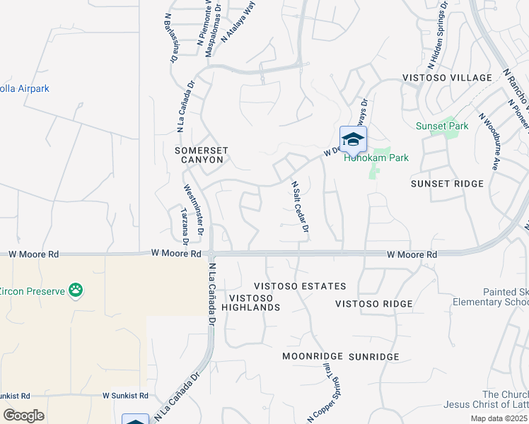 map of restaurants, bars, coffee shops, grocery stores, and more near 12918 North Topanga Drive in Oro Valley