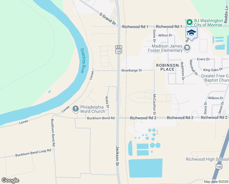 map of restaurants, bars, coffee shops, grocery stores, and more near 102 Everett Dr in Monroe