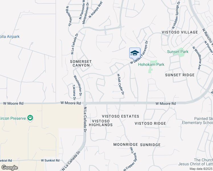 map of restaurants, bars, coffee shops, grocery stores, and more near 12918 North Topanga Drive in Oro Valley