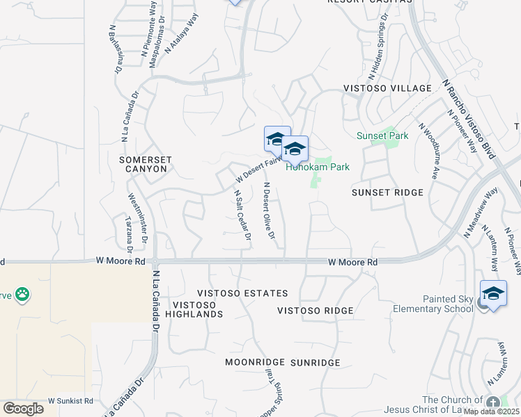map of restaurants, bars, coffee shops, grocery stores, and more near 12912 North Salt Cedar Drive in Oro Valley