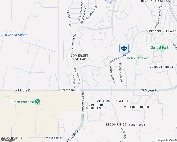 map of restaurants, bars, coffee shops, grocery stores, and more near 12975 North Indian Palms Drive in Oro Valley