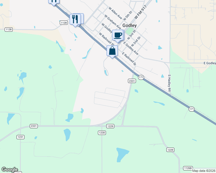 map of restaurants, bars, coffee shops, grocery stores, and more near 222 Rees Avenue in Godley
