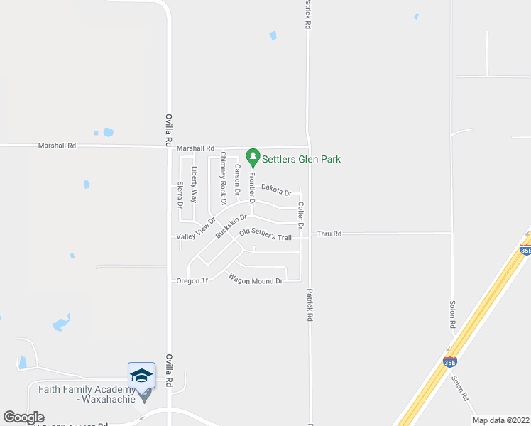 map of restaurants, bars, coffee shops, grocery stores, and more near 224 Valley View Drive in Waxahachie