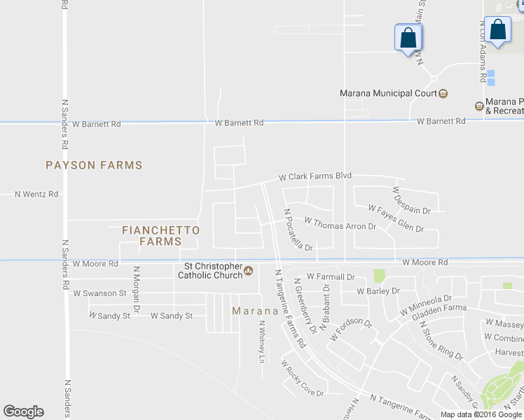 map of restaurants, bars, coffee shops, grocery stores, and more near 12956 North Sabal Palm Way in Marana