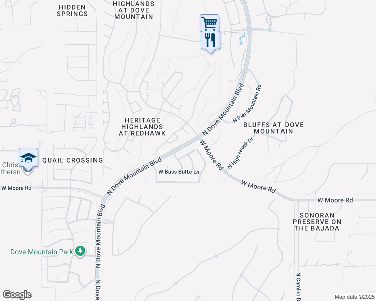 map of restaurants, bars, coffee shops, grocery stores, and more near 5004 West Tipperary Lane in Marana