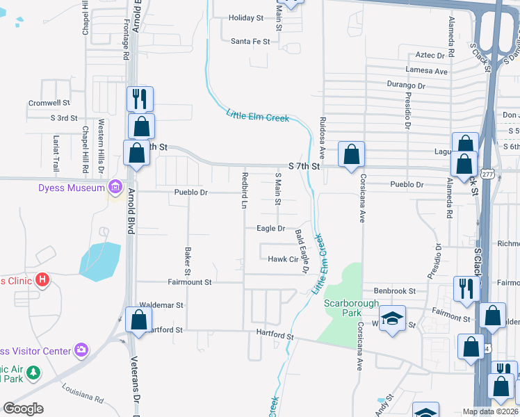map of restaurants, bars, coffee shops, grocery stores, and more near 5742 Blue Jay Court in Abilene