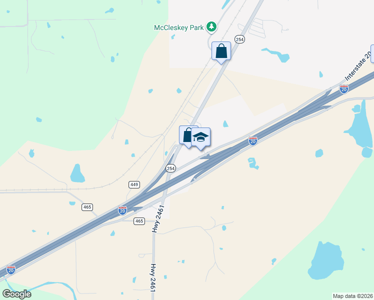 map of restaurants, bars, coffee shops, grocery stores, and more near Texas 254 Loop in Ranger