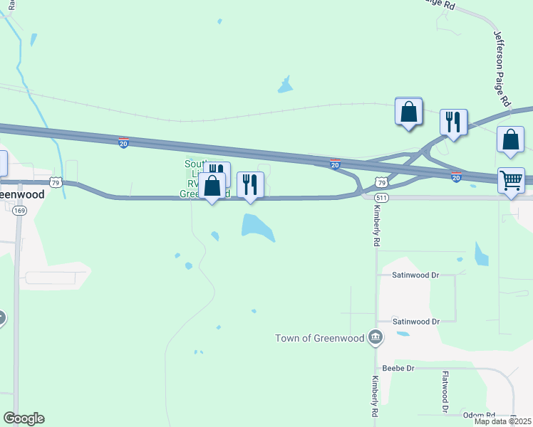map of restaurants, bars, coffee shops, grocery stores, and more near 8905 Greenwood Rd in Greenwood