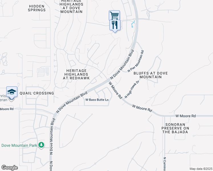 map of restaurants, bars, coffee shops, grocery stores, and more near 5004 West Tipperary Lane in Marana