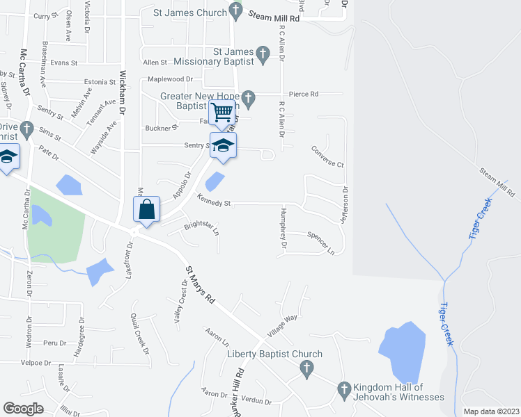 map of restaurants, bars, coffee shops, grocery stores, and more near 5202 Kennedy Street in Columbus