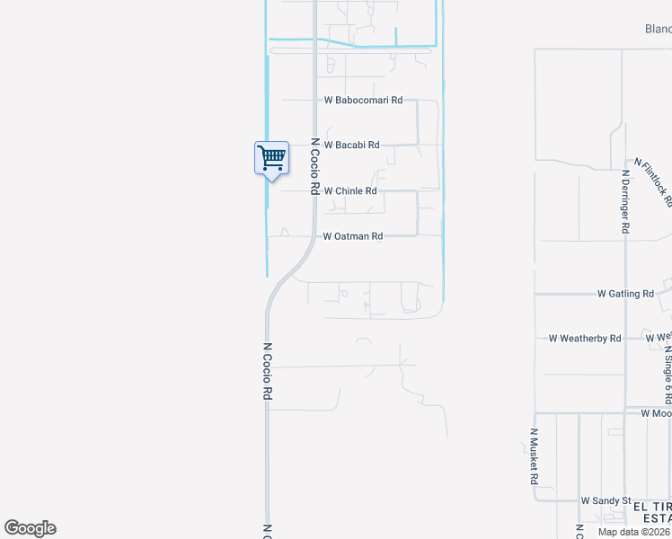 map of restaurants, bars, coffee shops, grocery stores, and more near 17642 West Picacho Road in Marana