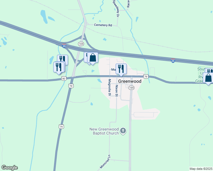 map of restaurants, bars, coffee shops, grocery stores, and more near 9152 Bois D'Arc Lane in Greenwood