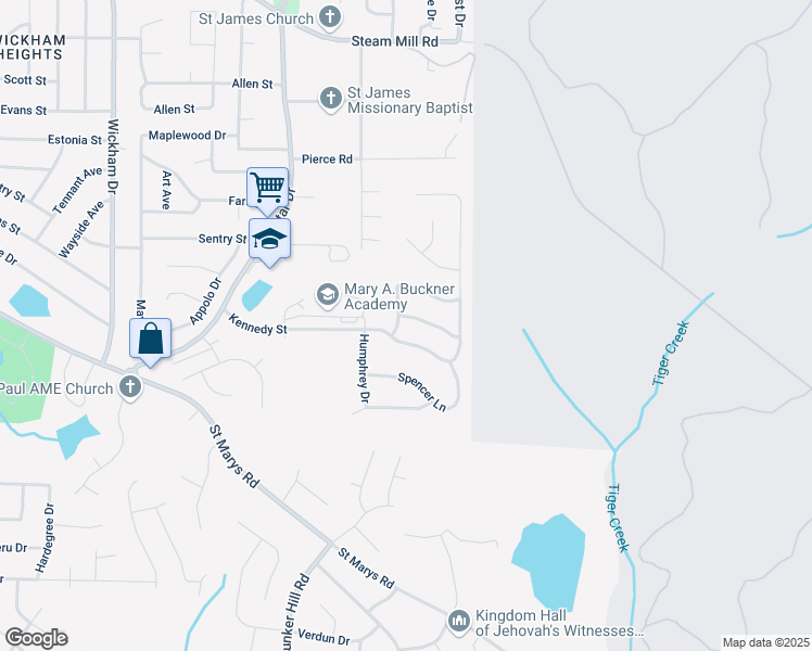 map of restaurants, bars, coffee shops, grocery stores, and more near 5345 Kennedy Street in Columbus