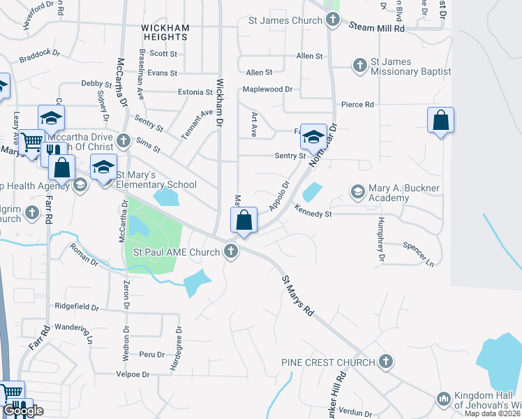 map of restaurants, bars, coffee shops, grocery stores, and more near 58 Appolo Drive in Columbus