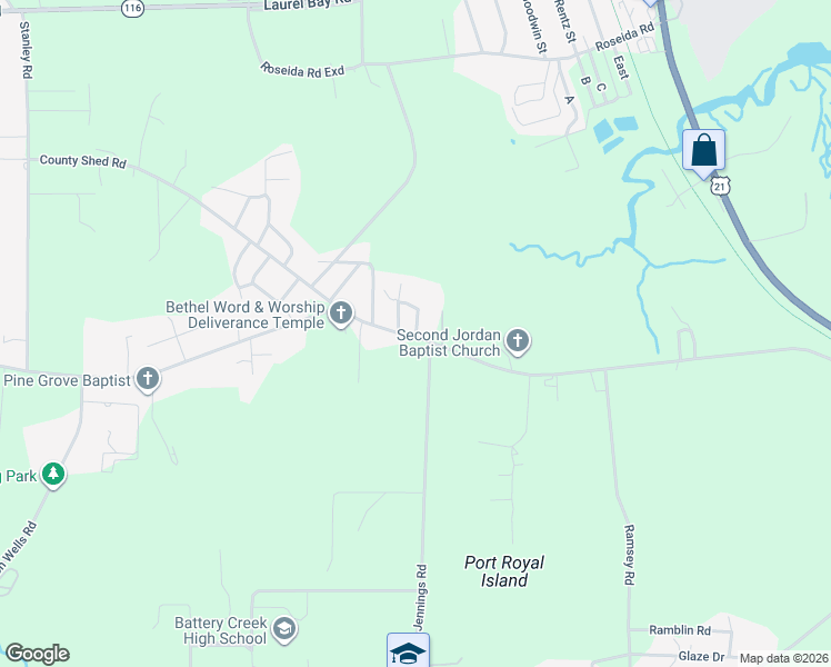 map of restaurants, bars, coffee shops, grocery stores, and more near 218 County Shed Road in Beaufort