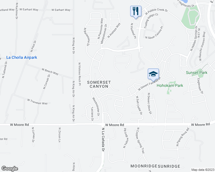 map of restaurants, bars, coffee shops, grocery stores, and more near 1162 West Doolan Drive in Oro Valley