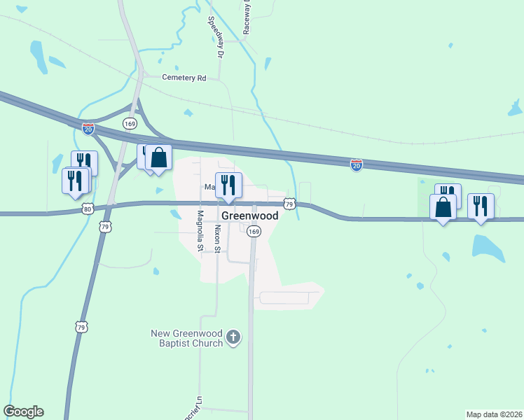 map of restaurants, bars, coffee shops, grocery stores, and more near 9299 Greenwood Road in Greenwood