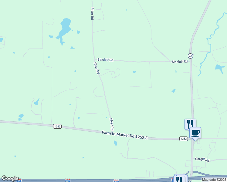 map of restaurants, bars, coffee shops, grocery stores, and more near 3415 River Rd in Kilgore