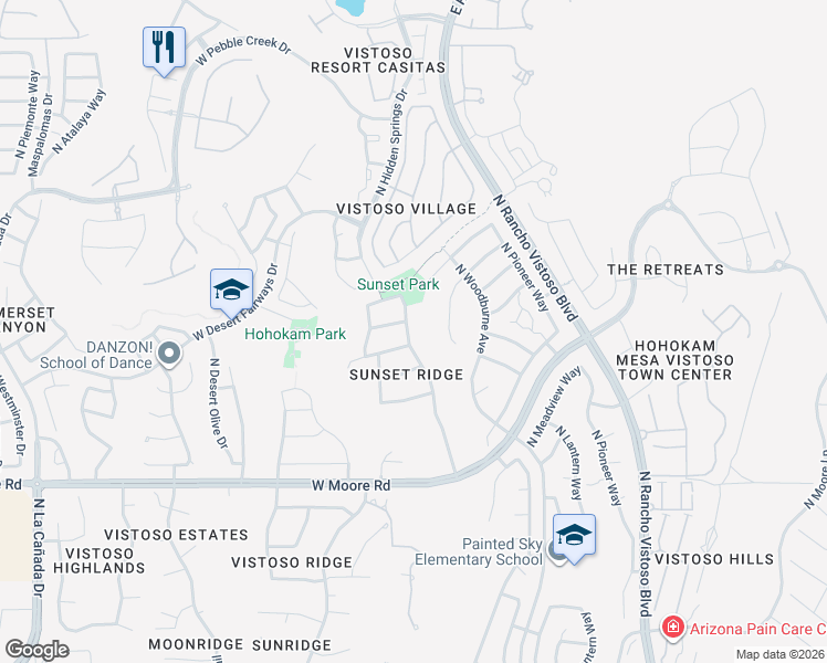map of restaurants, bars, coffee shops, grocery stores, and more near 13078 Eagleview Drive in Oro Valley