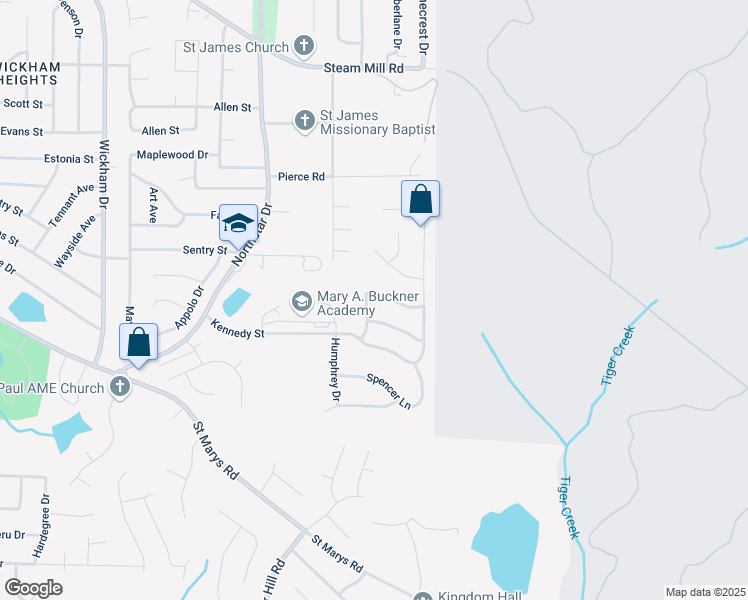 map of restaurants, bars, coffee shops, grocery stores, and more near 5400 Pierson Drive in Columbus