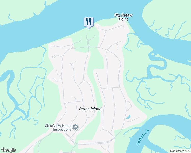 map of restaurants, bars, coffee shops, grocery stores, and more near 498 BB Sams Drive in Saint Helena Island